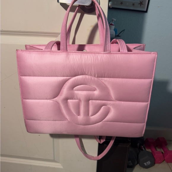 Telfar Pink Quilted Tote Bag